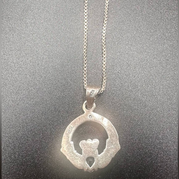 Sterling Silver Claddagh 18” Necklace - Picture 5 of 10